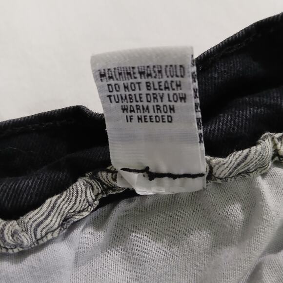 FWRD Denim 42 black skinny jeans paint splatter effect inseam 34 inset knees - Picture 11 of 12